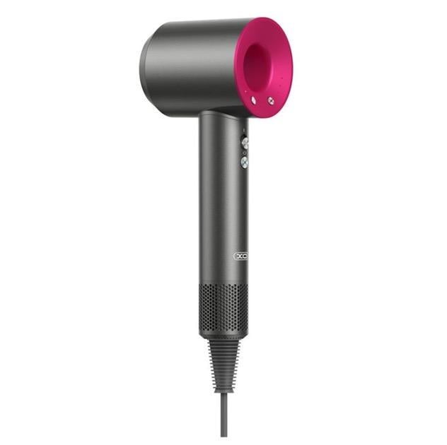 Фен для волосся Xo з насадками з функцією гарячого та холодного повітря 1600W Рожевий (24363669)