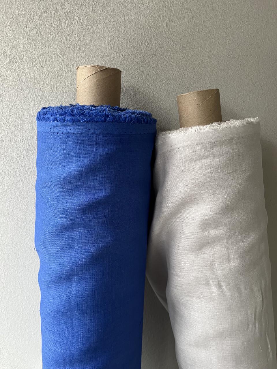 Ткань LINEN PLUS 100% лен 143 см 1561 Синий - фото 6