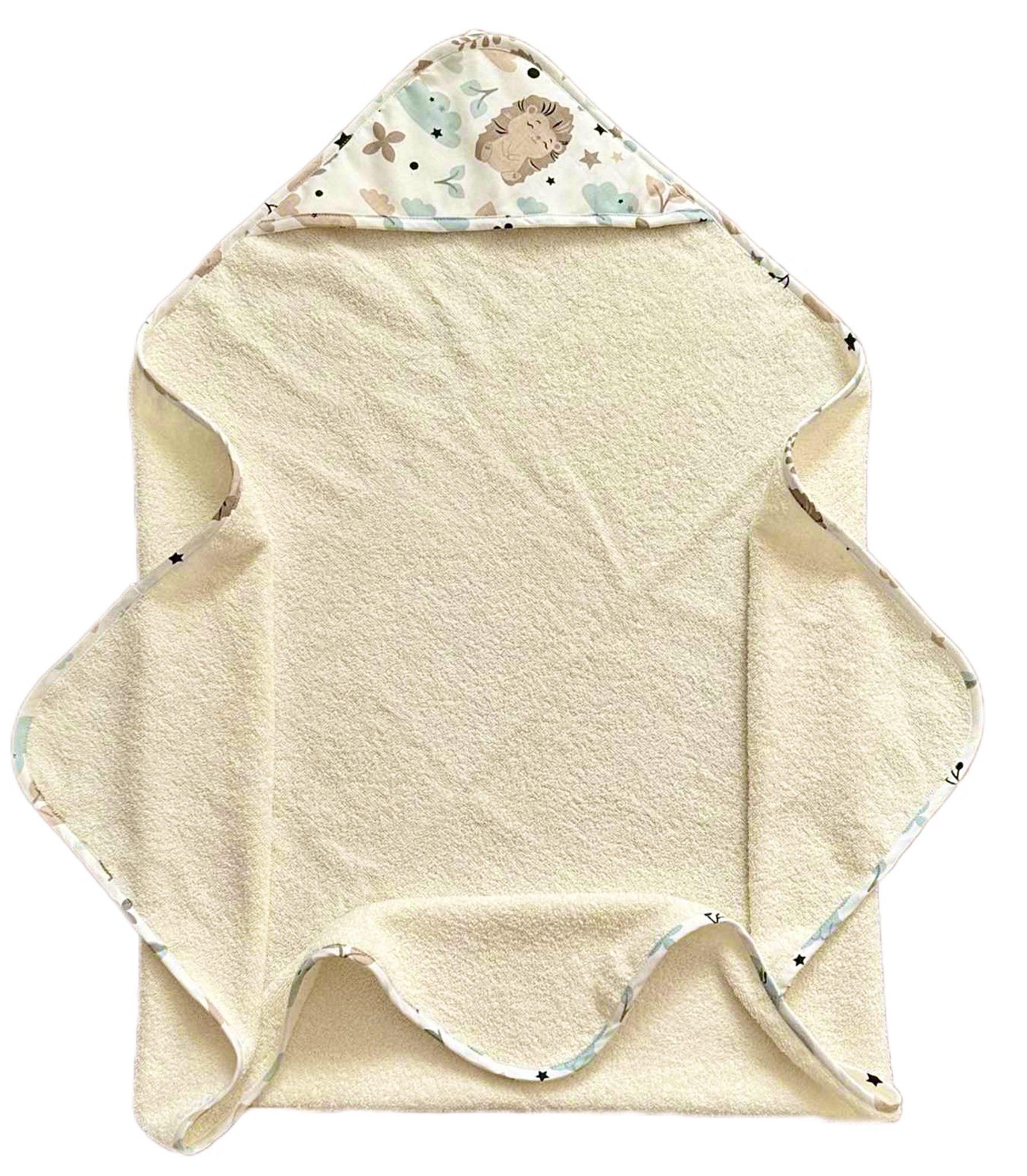 Полотенце махровое Ежики и совы 80х80 см Лимонное (143014)