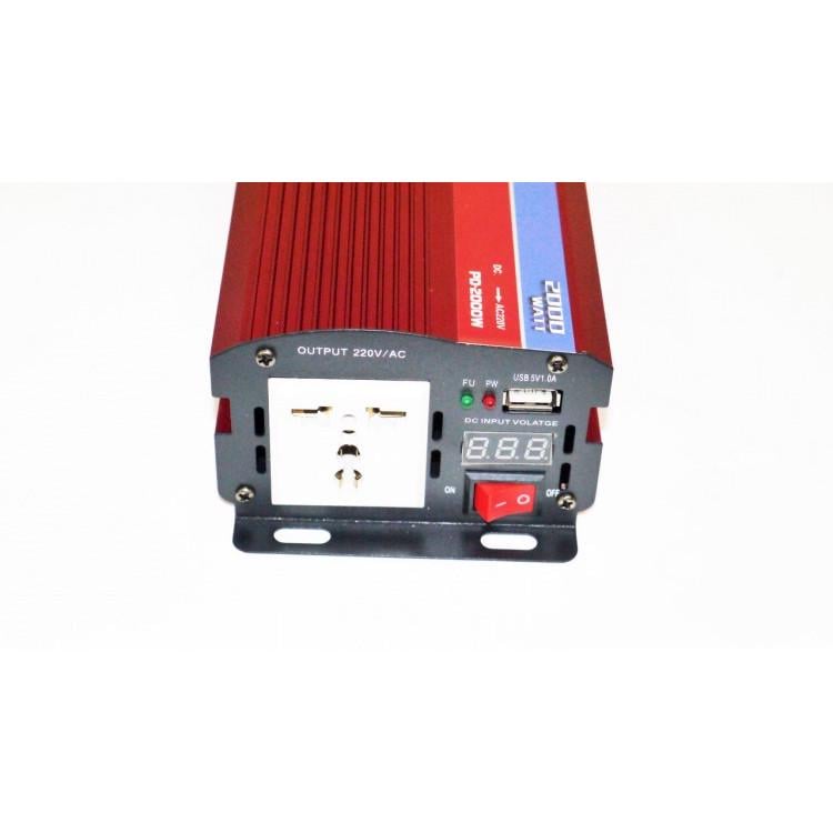 Инвертор PowerOne+ 12 V 220 V 2000 W USB/LED - фото 2 Инвертор PowerOne+ 12 V 220 V 2000 W USB/LED - фото 2