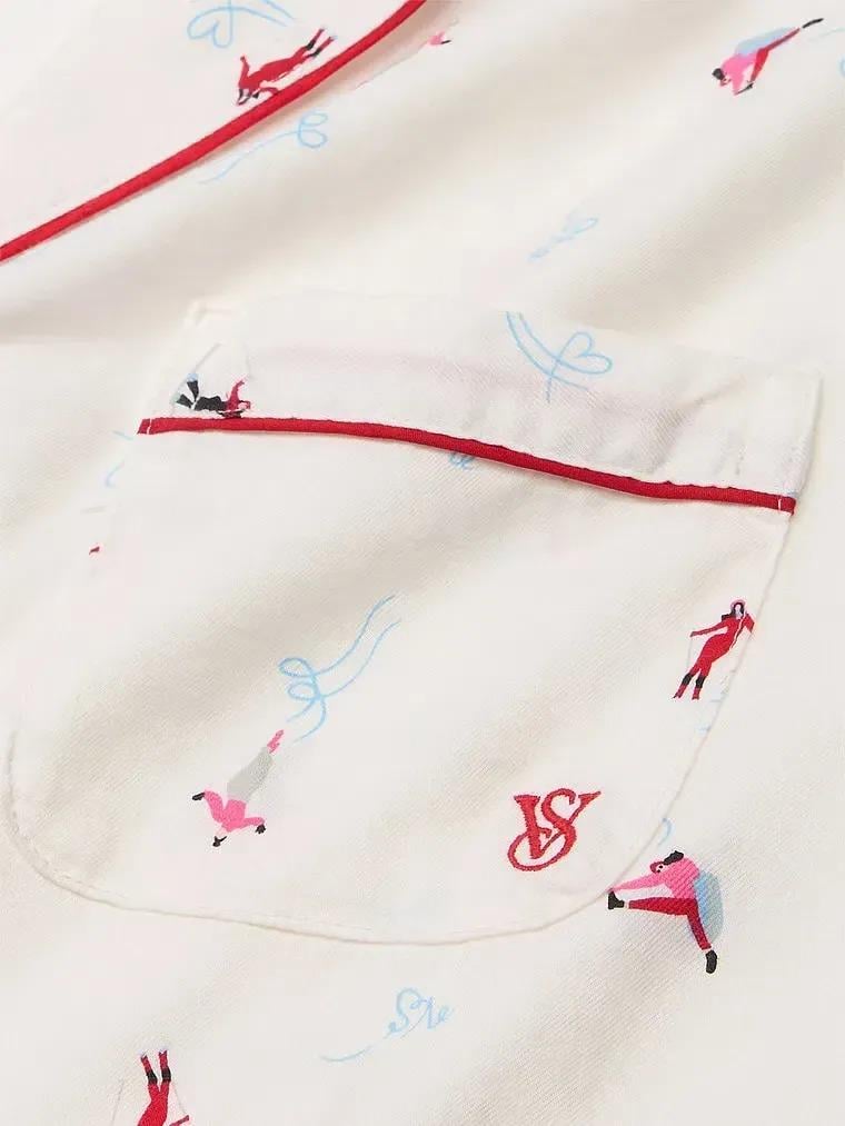 Піжама фланель сорочка/штани Victoria's Secret Long Pajama Set M Білий (26811515D) - фото 4