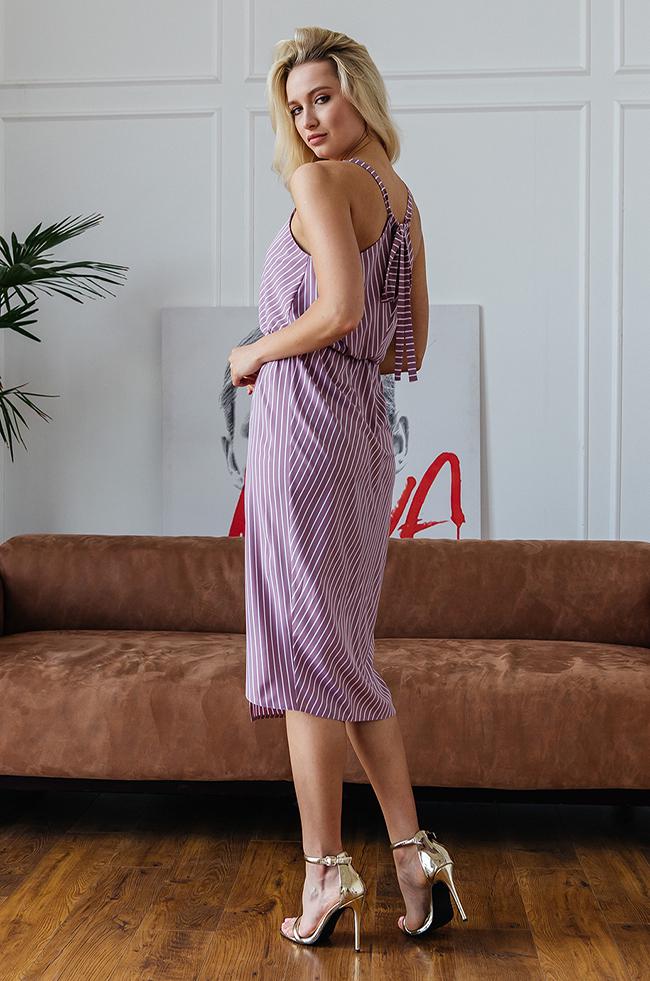 Сарафан Lipar 3384/3 в деловом стиле тонкая полоска р. 48 Фрез (16905893) - фото 2