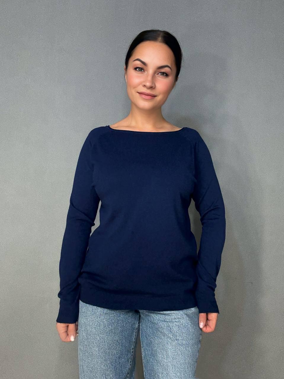 Джемпер жіночий ACCORDDREAM 9377 тонкий светр простий базовий однотонний OS Темно-синій (1290) - фото 6 Джемпер жіночий ACCORDDREAM 9377 тонкий светр простий базовий однотонний OS Темно-синій (1290) - фото 6