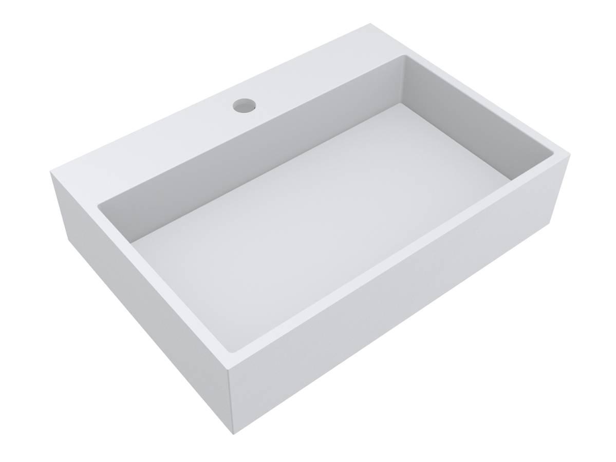 Умывальник Miraggio MARES 600 MIRASOFT с литого мрамора матовый Белый (84194)