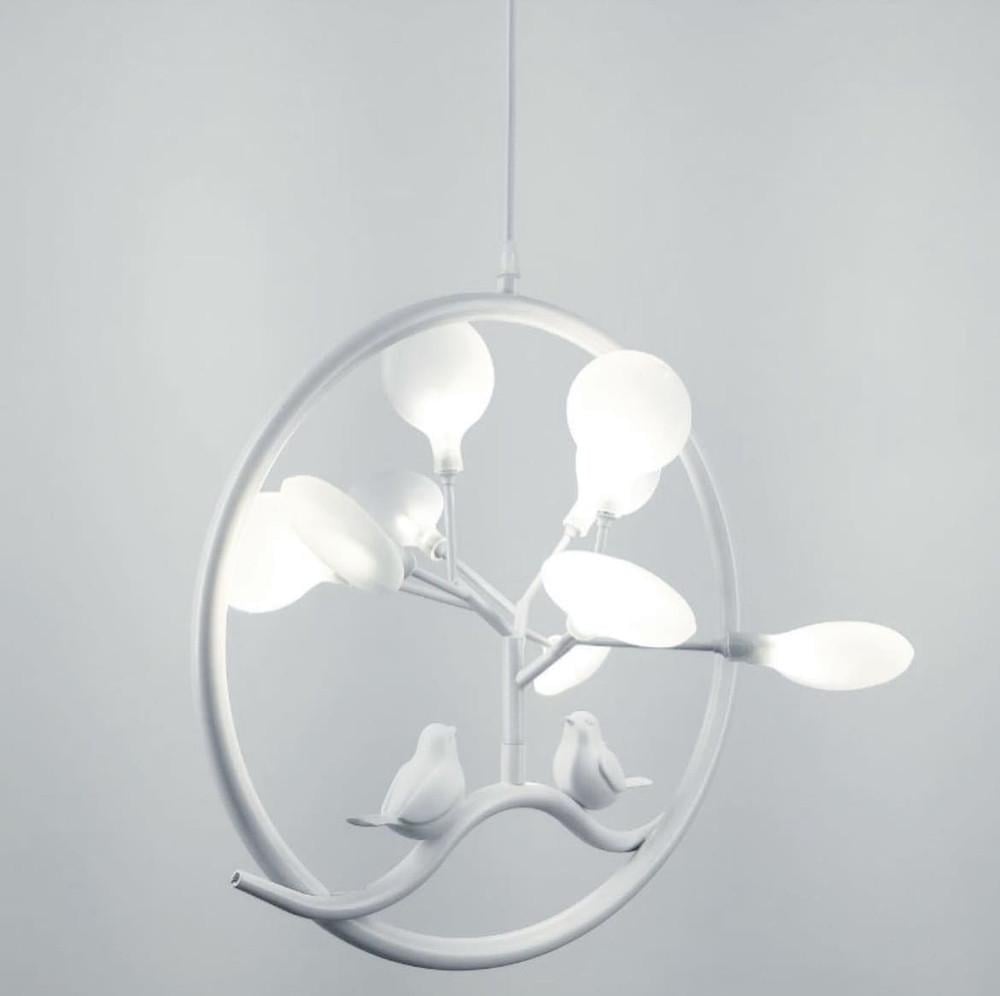 Подвес воздушный с парой нежных птиц Белый (H686/9 WT FR)