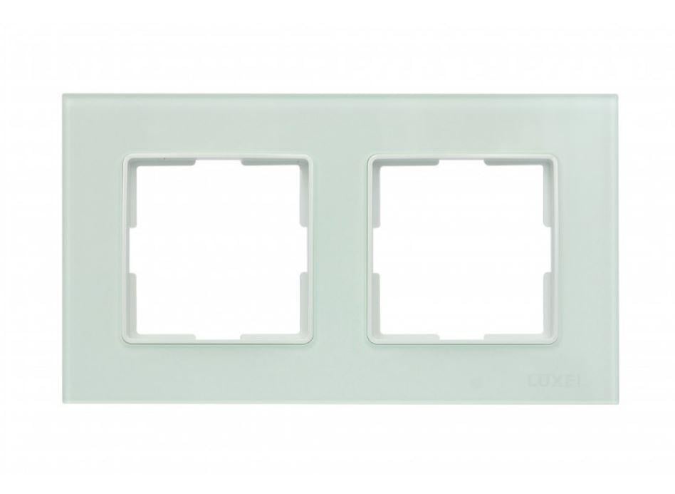 Рамка двойная JAZZ apple стеклянная горизонтальная White (0022) Рамка двойная JAZZ apple стеклянная горизонтальная White (0022)