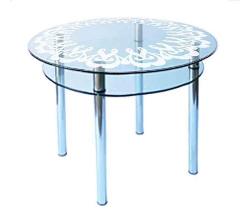 Обеденный стол Glass Antonik КС-3 900х900х750 мм с пескоструем №11 Прозрачный (3781001103) Обеденный стол Glass Antonik КС-3 900х900х750 мм с пескоструем №11 Прозрачный (3781001103)