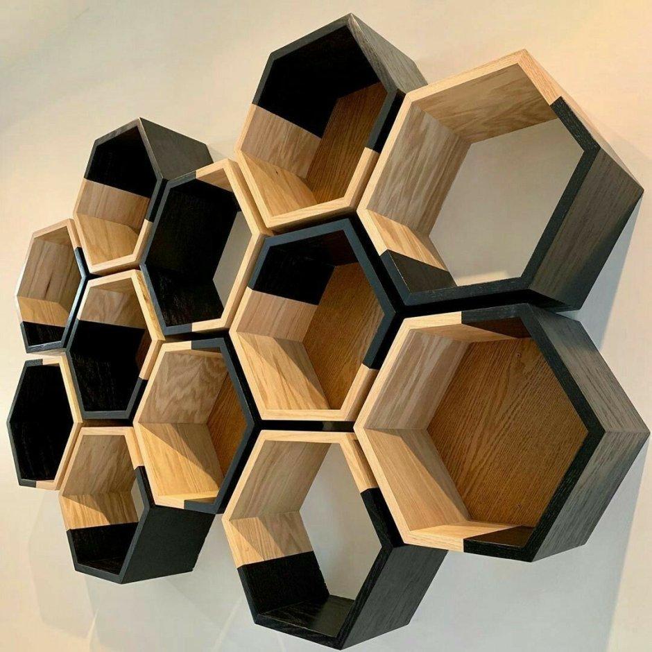 Полочка шестиугольная сборная 23х20х9 см. 6 шт. (22918363) - фото 3