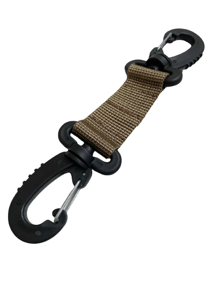 Карабин с петлей Molle двосторонний 17 см Койот