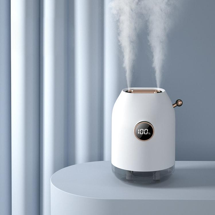 Зволожувач повітря ультразвуковий Alfey-101 з подвійним розпиленням c акумулятором 500 мл Білий (MJM-01K-usb-white) - фото 4