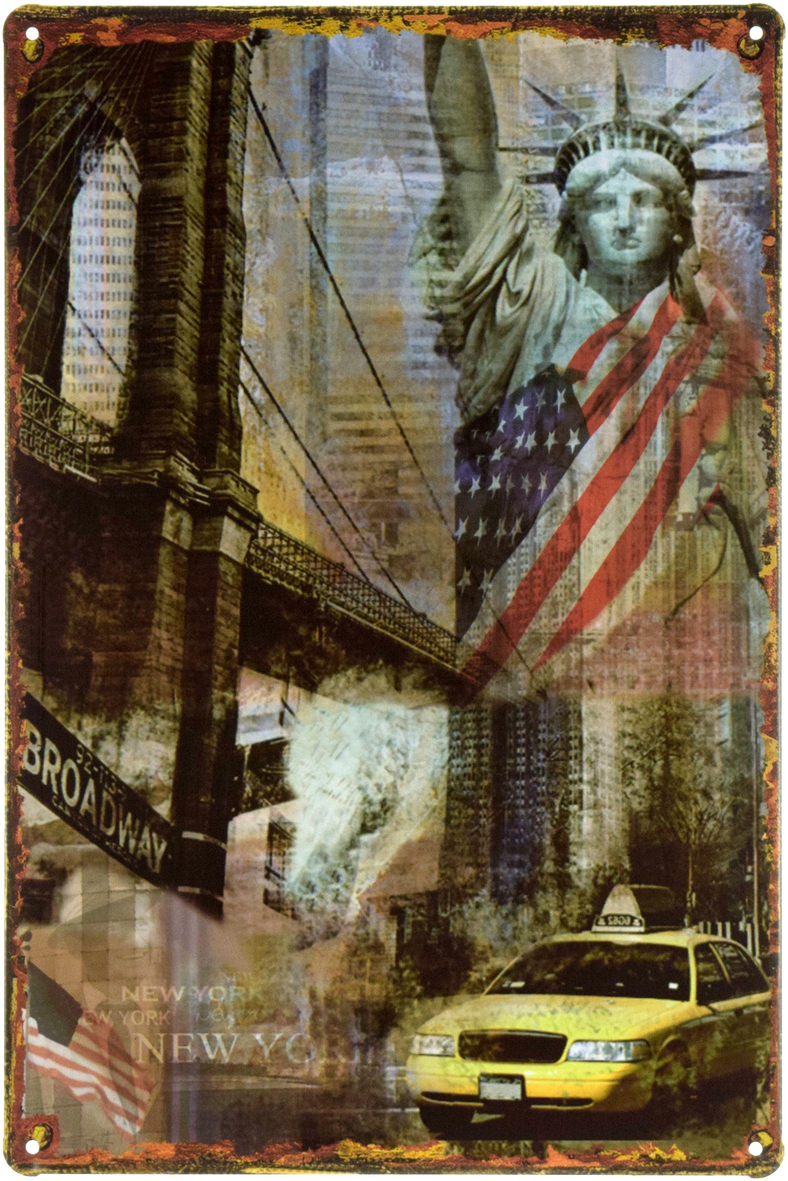 Табличка металлическая Нью-Йорк Бродвей/York Broadway 20x30 см
