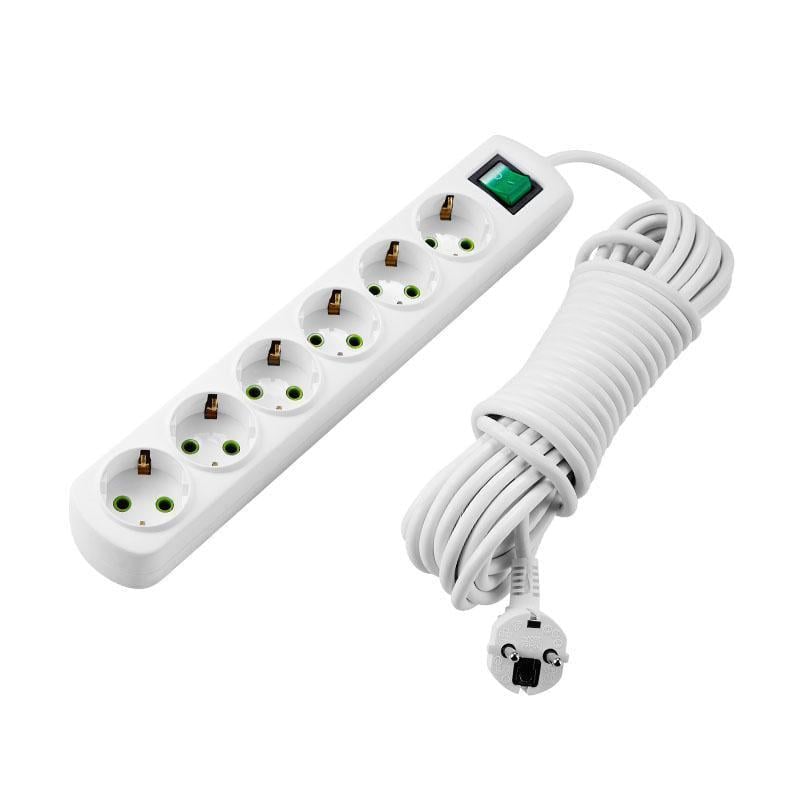 Удлинитель Lezard Letitia 6 входов с заземлением и выключателем 5 м (28679566)