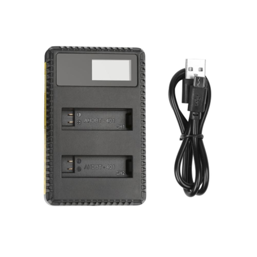 Устройство зарядное USB с LCD дисплеем для 2-х аккумуляторов AHDBT-401 для GoPro Hero 4 XTGP431