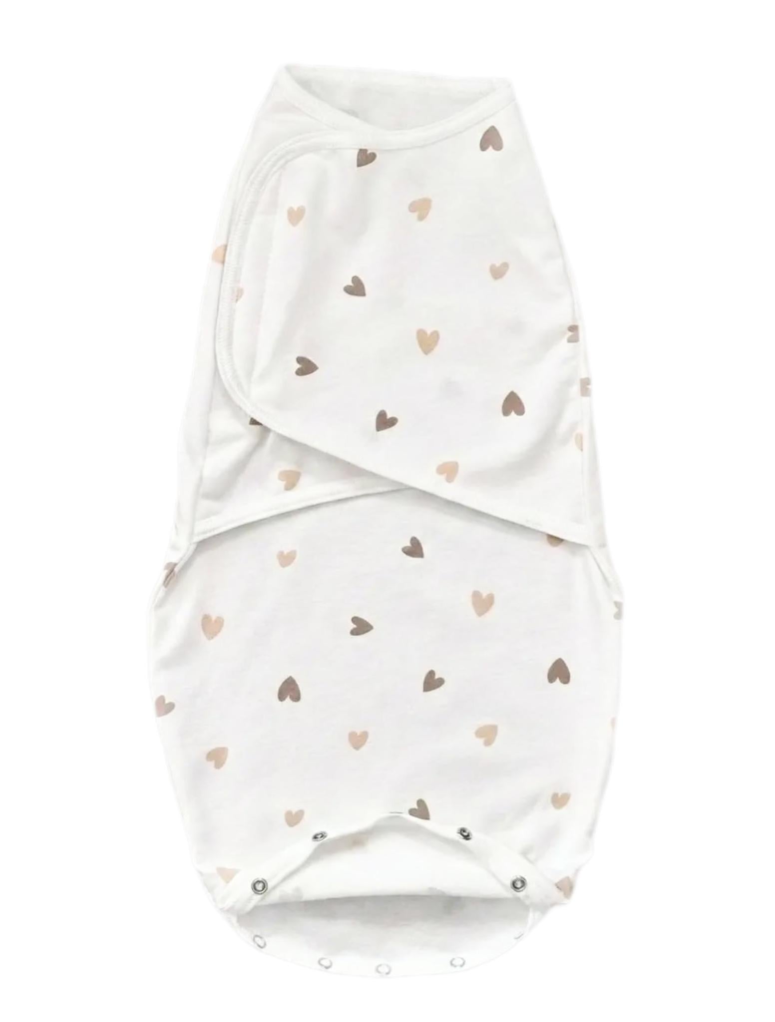 Пеленка-кокон детская Карамельные сердечки Евро на липучках басня №118 0-6 мес. Белый (144113)