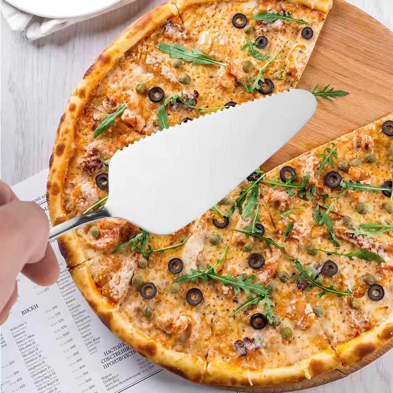 Набір лопатка та ніж з нержавіючої сталі для торта та десерту Сріблястий - фото 4 Набір лопатка та ніж з нержавіючої сталі для торта та десерту Сріблястий - фото 4