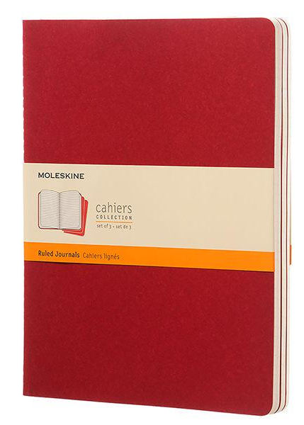 Набор блокнотов Moleskine Cahier больших 3 шт. Бордовый (CH121)