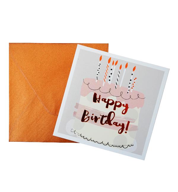 Открытка c конвертом Happy Birthday cake (52086) Открытка c конвертом Happy Birthday cake (52086)
