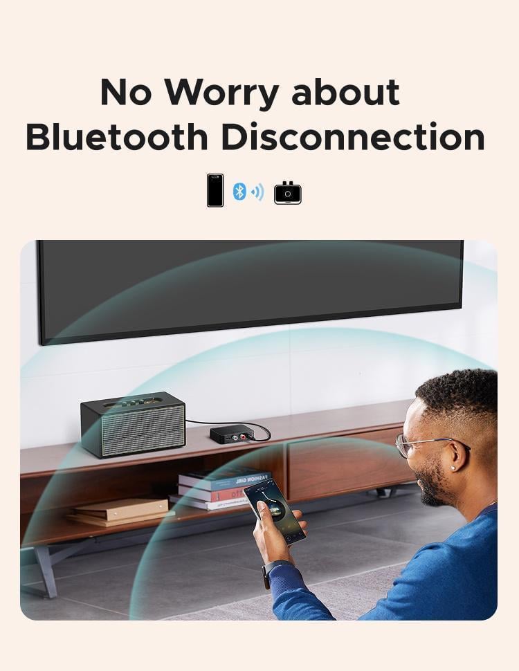 Ресивер аудіо Ugreen Bluetooth 6.0 3.5 мм 2RCA Чорний (55545) - фото 9 Ресивер аудіо Ugreen Bluetooth 6.0 3.5 мм 2RCA Чорний (55545) - фото 9