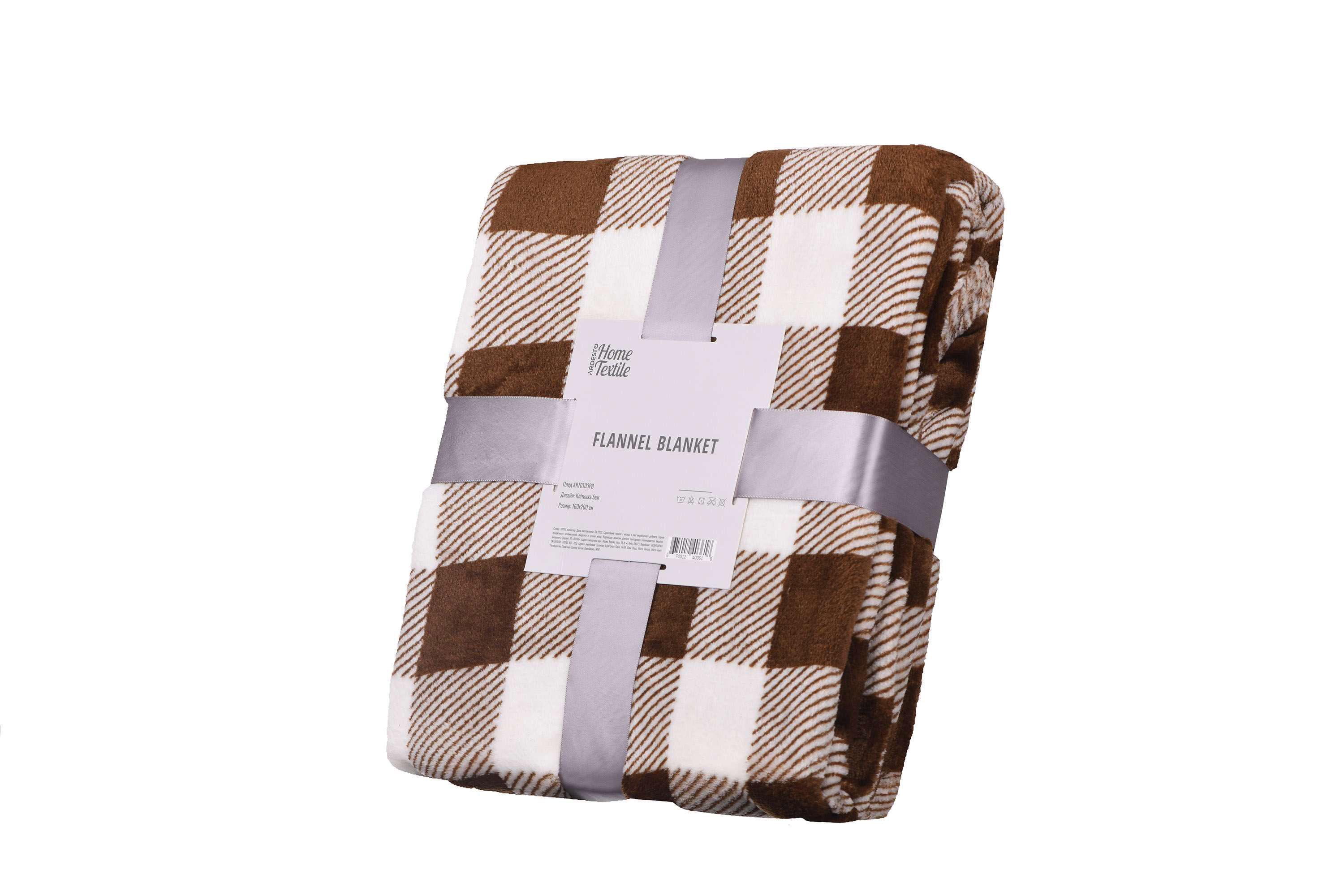 Плед Ardesto Flannel Клеточка 160х200 см Бежевый (ART0103PB) Плед Ardesto Flannel Клеточка 160х200 см Бежевый (ART0103PB)