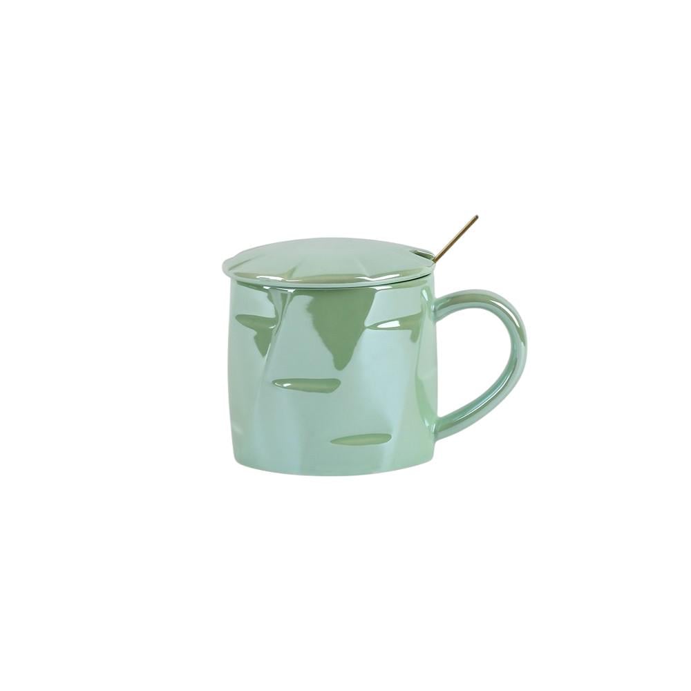 Чашка з кришкою та ложкою Colored R32280 380 мл Ніжно-зелений (614940) - фото 1