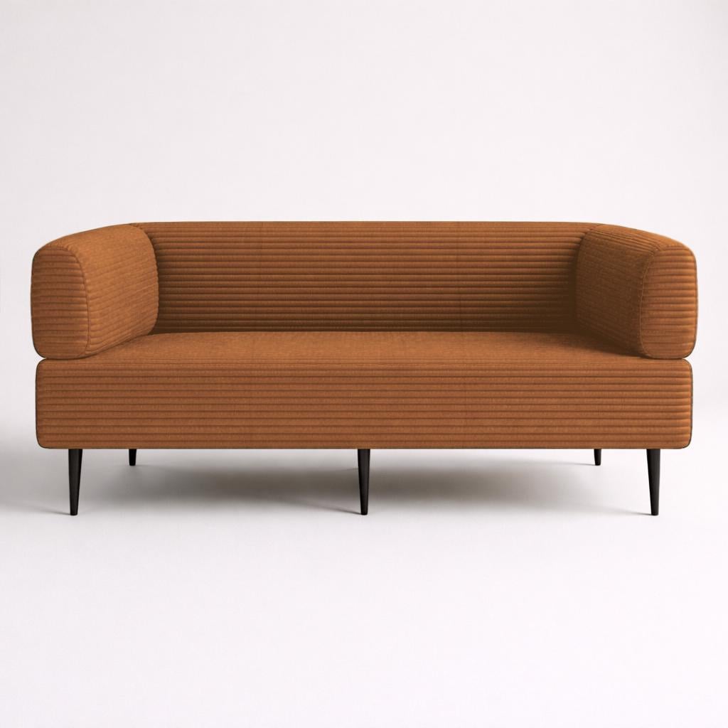 Диван офисный Tobi Sho Бенно-1 с подлокотниками 1800х720х750 мм велюр/вельвет Lotus 54/Brick (fr561s5)