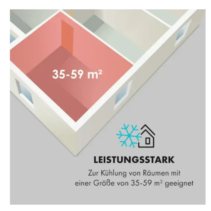 Кондиціонер мобільний KLARSTEIN Kraftwerk Smart 12K 3в1 з дистанційним керуванням (10034665) - фото 8 Кондиціонер мобільний KLARSTEIN Kraftwerk Smart 12K 3в1 з дистанційним керуванням (10034665) - фото 8