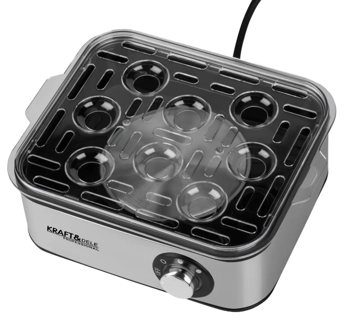 Яйцеварка електрична Kraft&Dele KD4118 500 Вт на 8 яєць Сріблястий (29599621) - фото 7 Яйцеварка електрична Kraft&Dele KD4118 500 Вт на 8 яєць Сріблястий (29599621) - фото 7