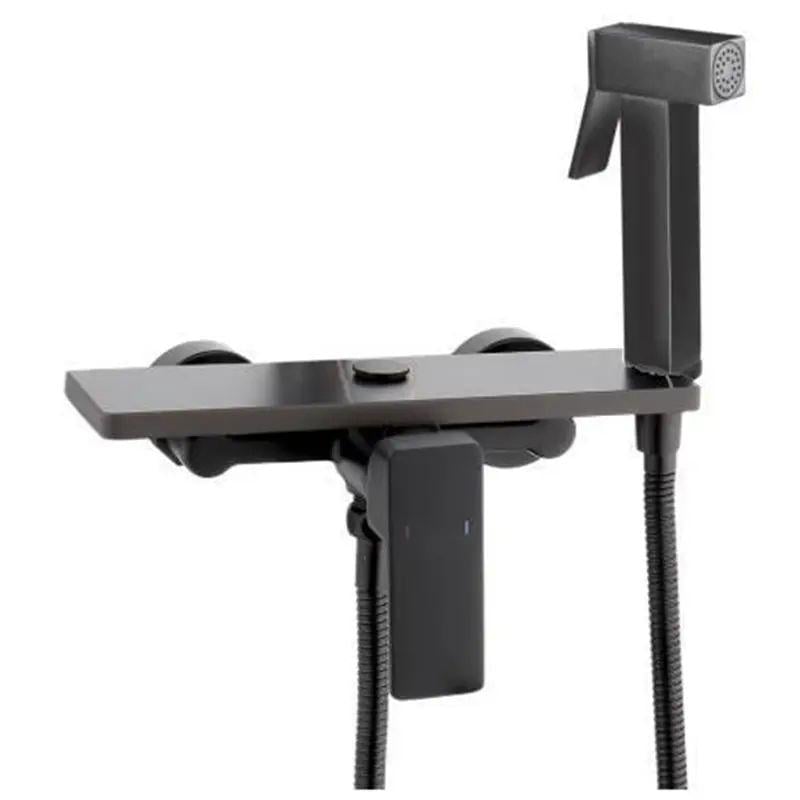Смеситель для ванной комнаты с гигиеническим душем AND YLN9036-10-3H 2в1 однорычажный металлический Черный
