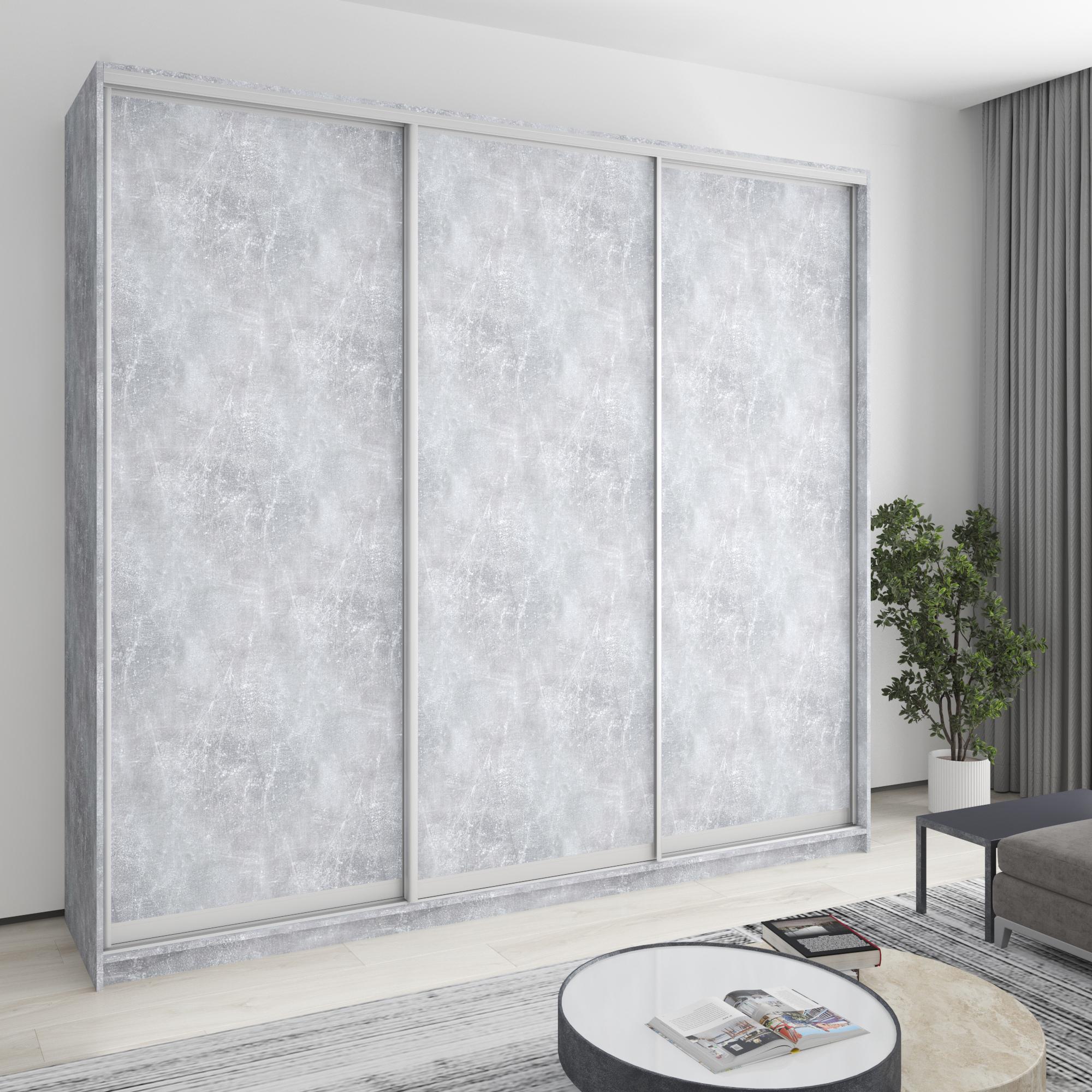 Шафа-купе тридверна MebelStar Уні AL 3 ДСП 260x60x240 см Бетон (MBS-1920) - фото 1 Шафа-купе тридверна MebelStar Уні AL 3 ДСП 260x60x240 см Бетон (MBS-1920) - фото 1