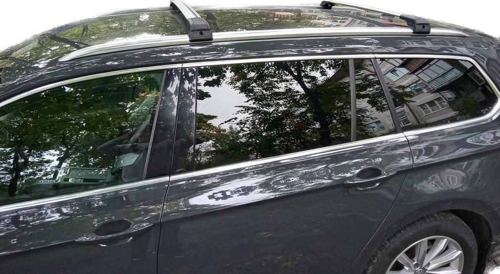 Поперечный багажник на интегрированые рейлинги WingBar Черный Erkul для Volkswagen Passat B8 2015-2023 гг. алюминий/пластик Серый