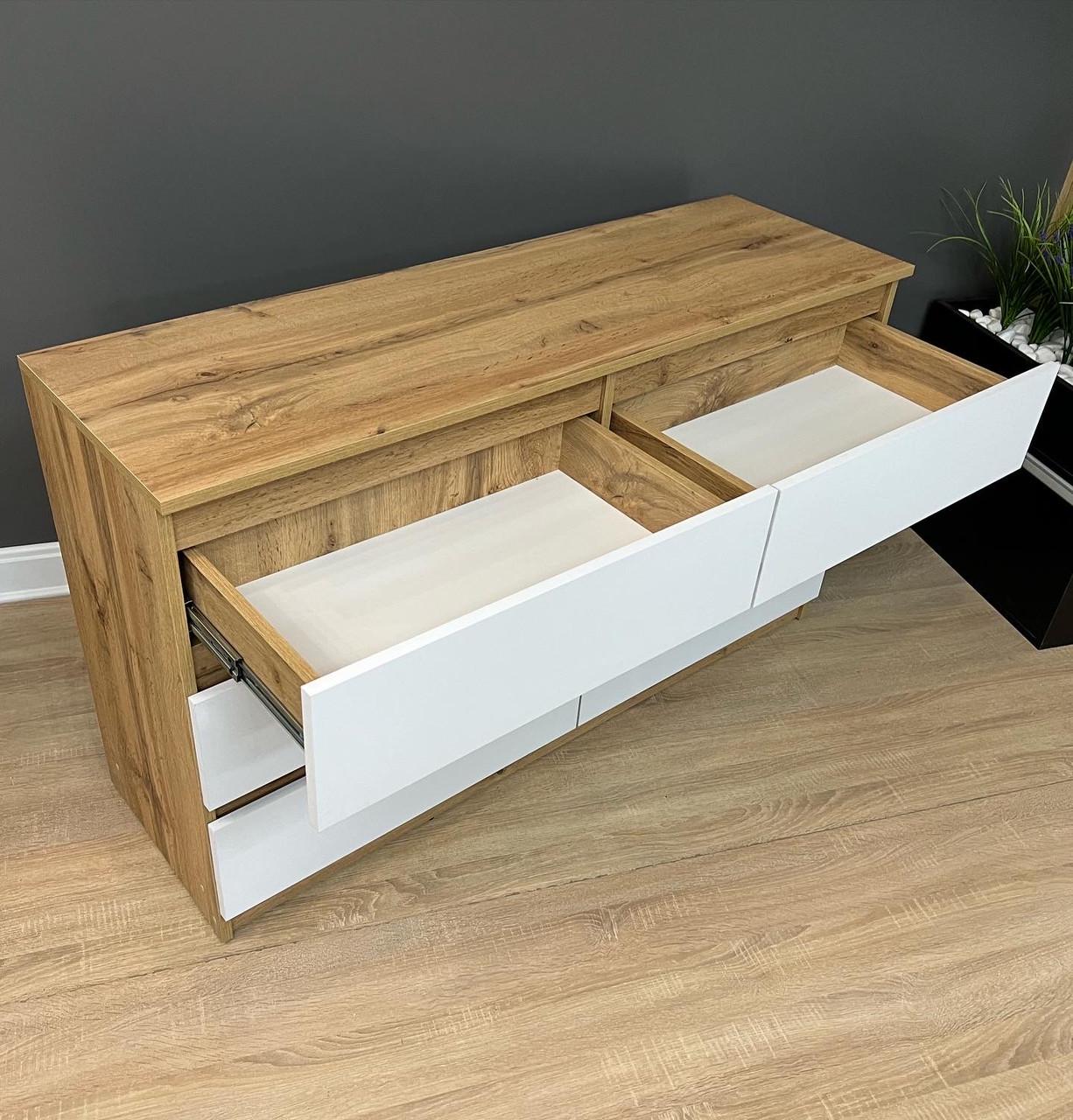 Комод Kvatro 130 6 шухляд 1300х750х400 мм Дуб Аппалачі/ Німфея альба - фото 7 Комод Kvatro 130 6 шухляд 1300х750х400 мм Дуб Аппалачі/ Німфея альба - фото 7