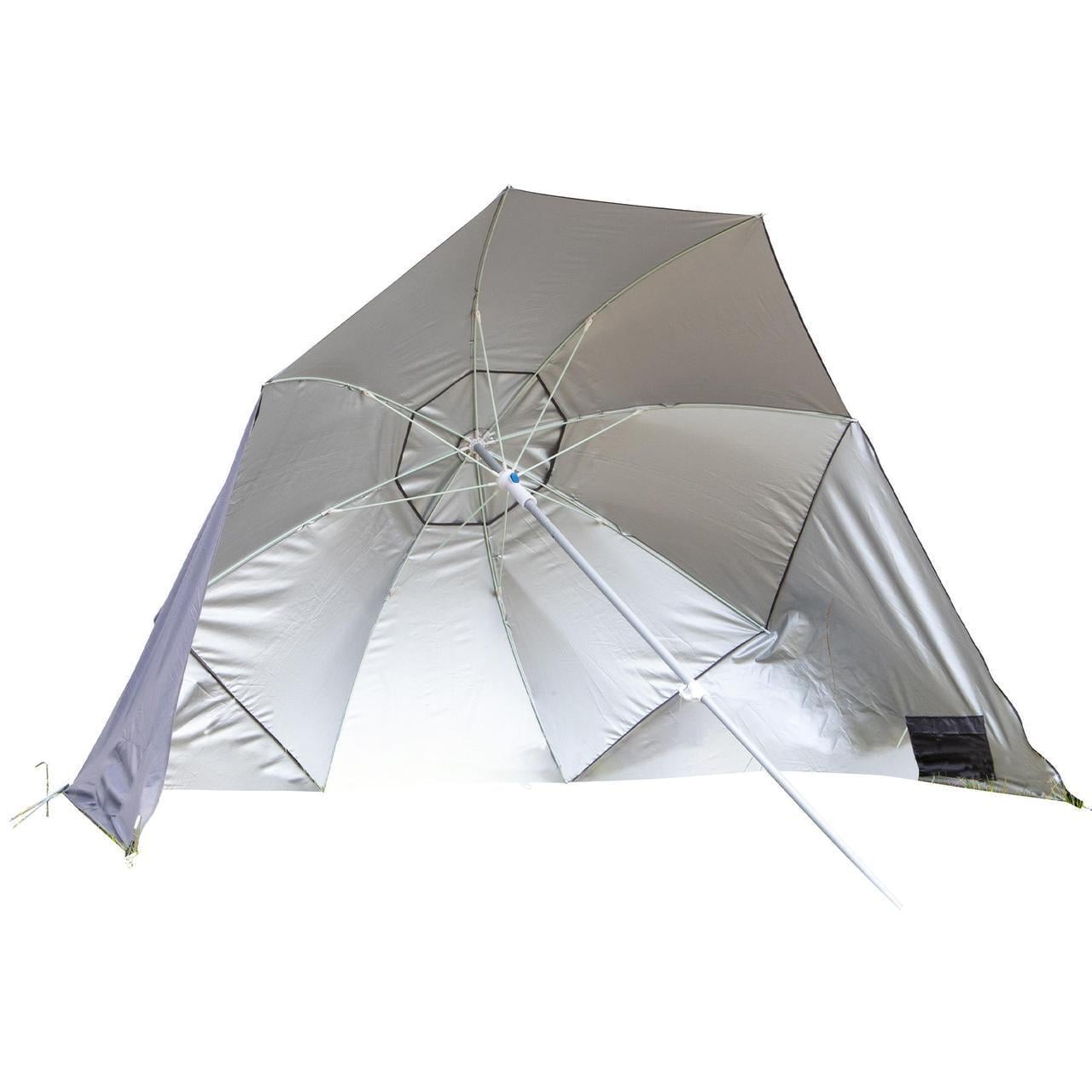 Зонт-шатер пляжный Bo-Camp Parasol With Sidewalls Ø 200х210 см Grey/Silver (7267286)