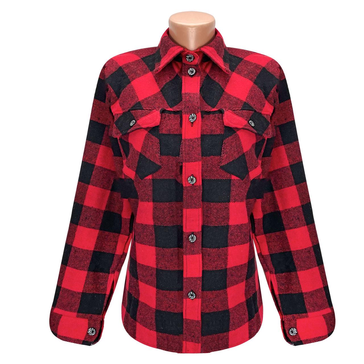 Рубашка детская с длинными рукавами клетка р. 34 Красный (3006)