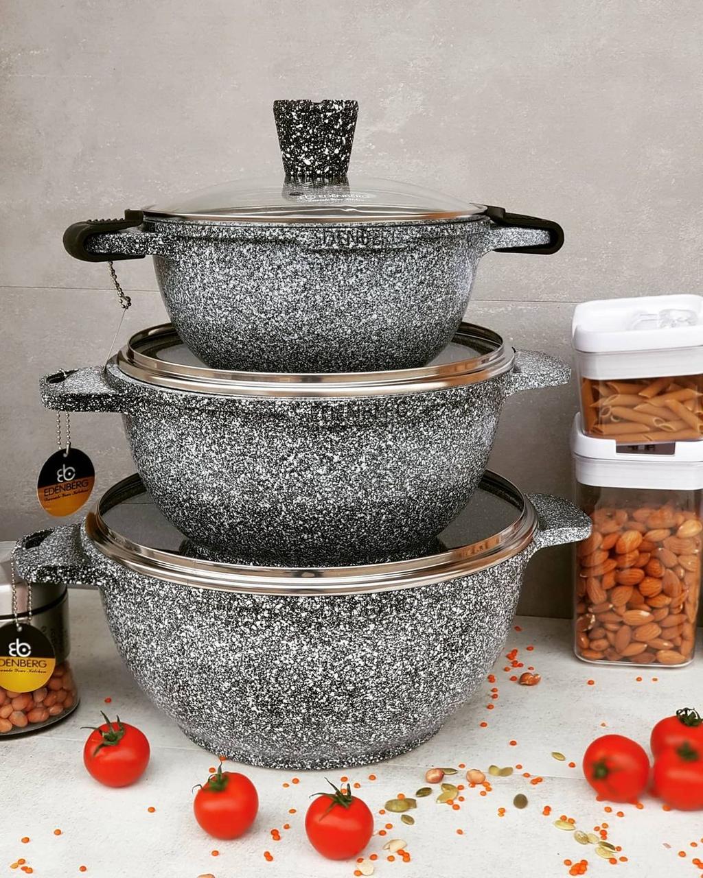Набір казанів Edenberg із гранітним антипригарним покриттям 6 пр. (EB-3985) Набір казанів Edenberg із гранітним антипригарним покриттям 6 пр. (EB-3985)