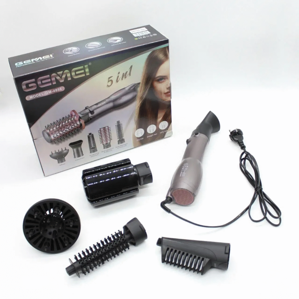 Фен-щетка для волос GM 4858 с вращением и 5 насадками (26209697)