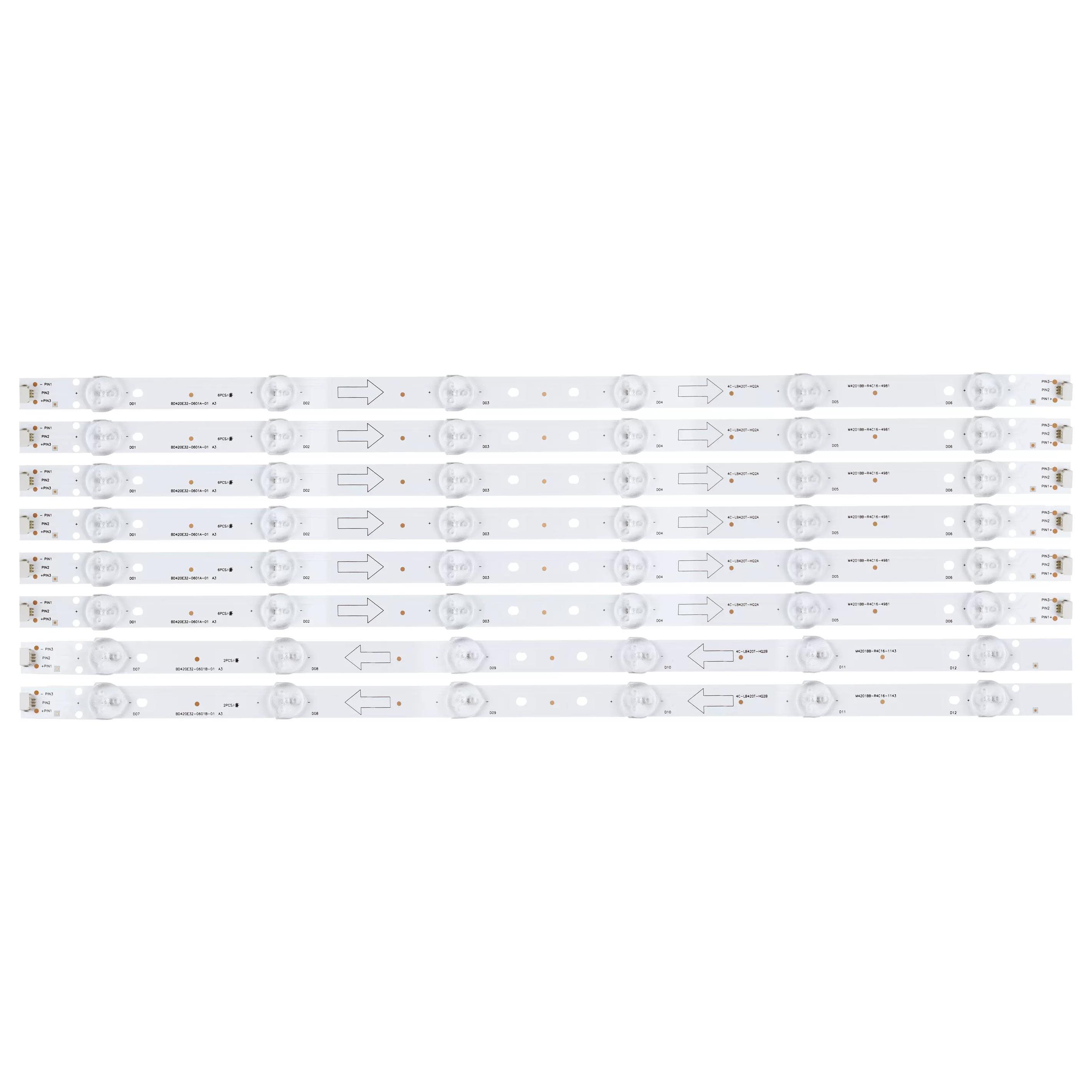 Комплект LED подсветки для TV 4C-LB420-HQ2A 4C-LB420-HQ2B 4C-LB420-YH1A BD420E32-0601A-01 A3 BD420E32-0601B-01 42" 8 шт. (ART-13996)
