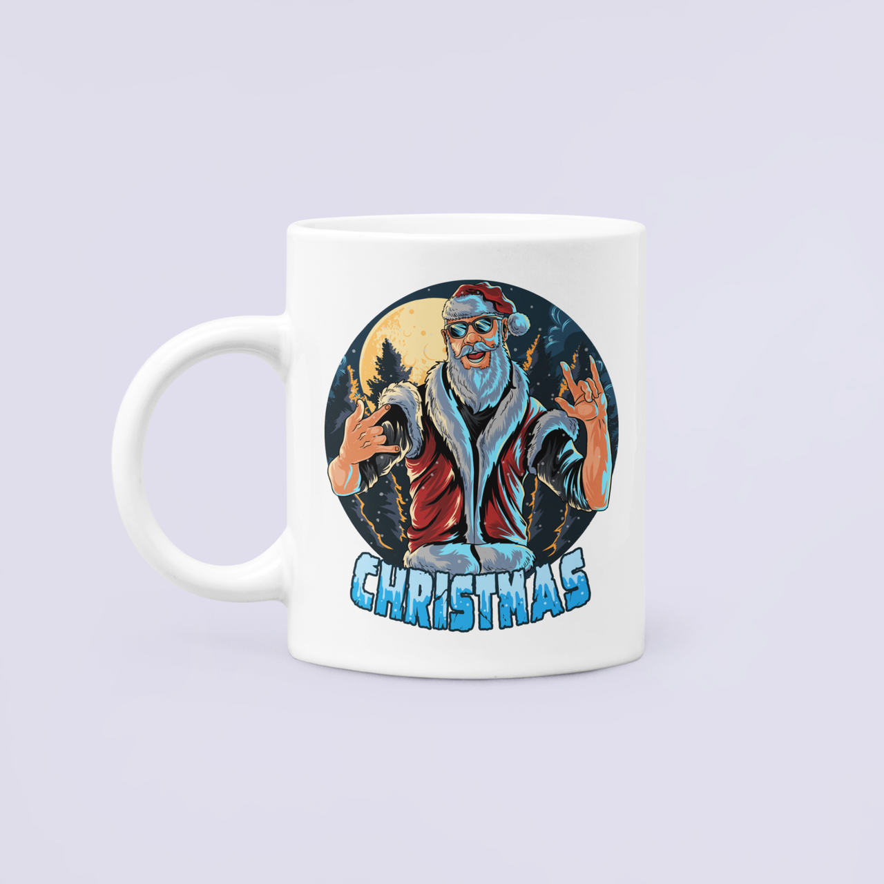 Чашка керамическая с принтом "Christmas" Плохой Санта 330 мл Белый (НГ132Ч)