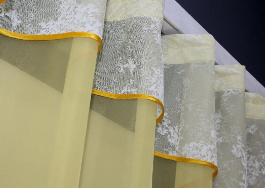 Тюль арка на кухню 260х170 см Жовтий/Білий (036к) - фото 3