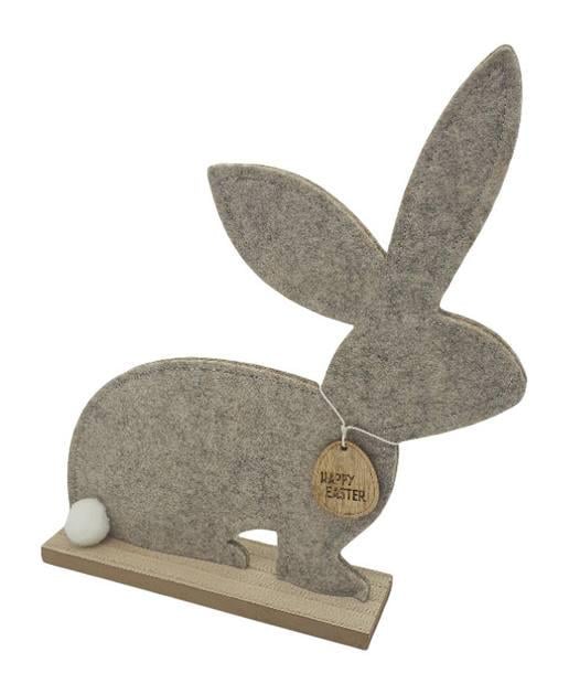 Великодній кролик фетровий Melinera 28х31х6 см Сірий