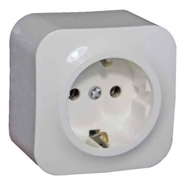 Розетка Lemanso Нота с заземлением Белый (LMR2304)