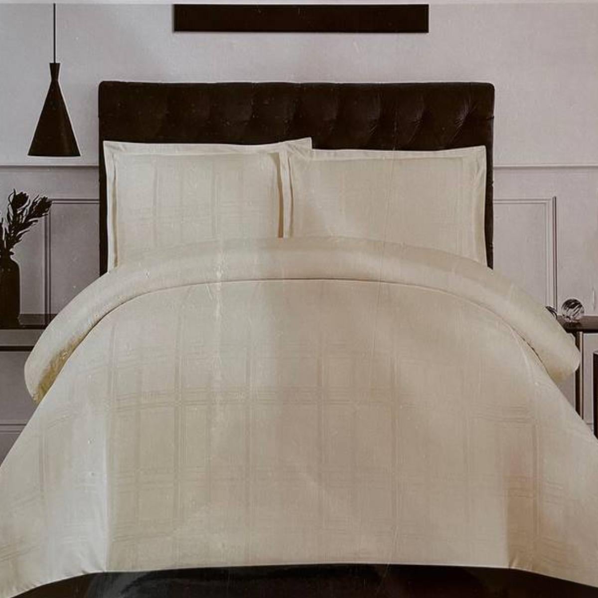 Комплект постельного белья Koloco 100% хлопок двуспальный Светло-бежевый (39949)