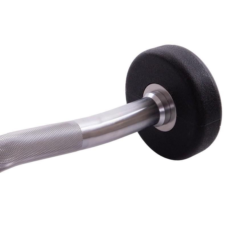 Штанга фиксированная изогнутая Urethane Barbell Zelart TA-2690 10 кг Зелено-черный (58363127) - фото 4