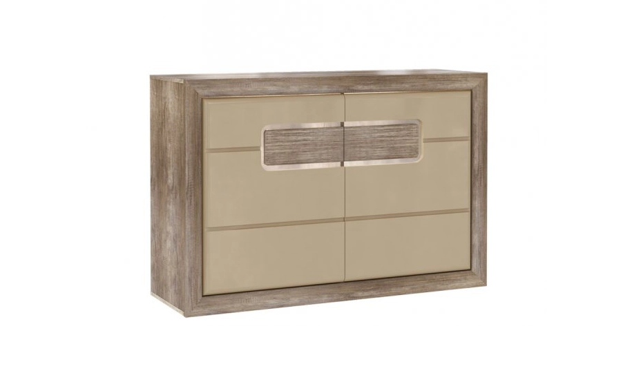 Комод 2-дверный Tiziano TZK22B Дуб античный/Бежевый глянец (730856) Комод 2-дверный Tiziano TZK22B Дуб античный/Бежевый глянец (730856)