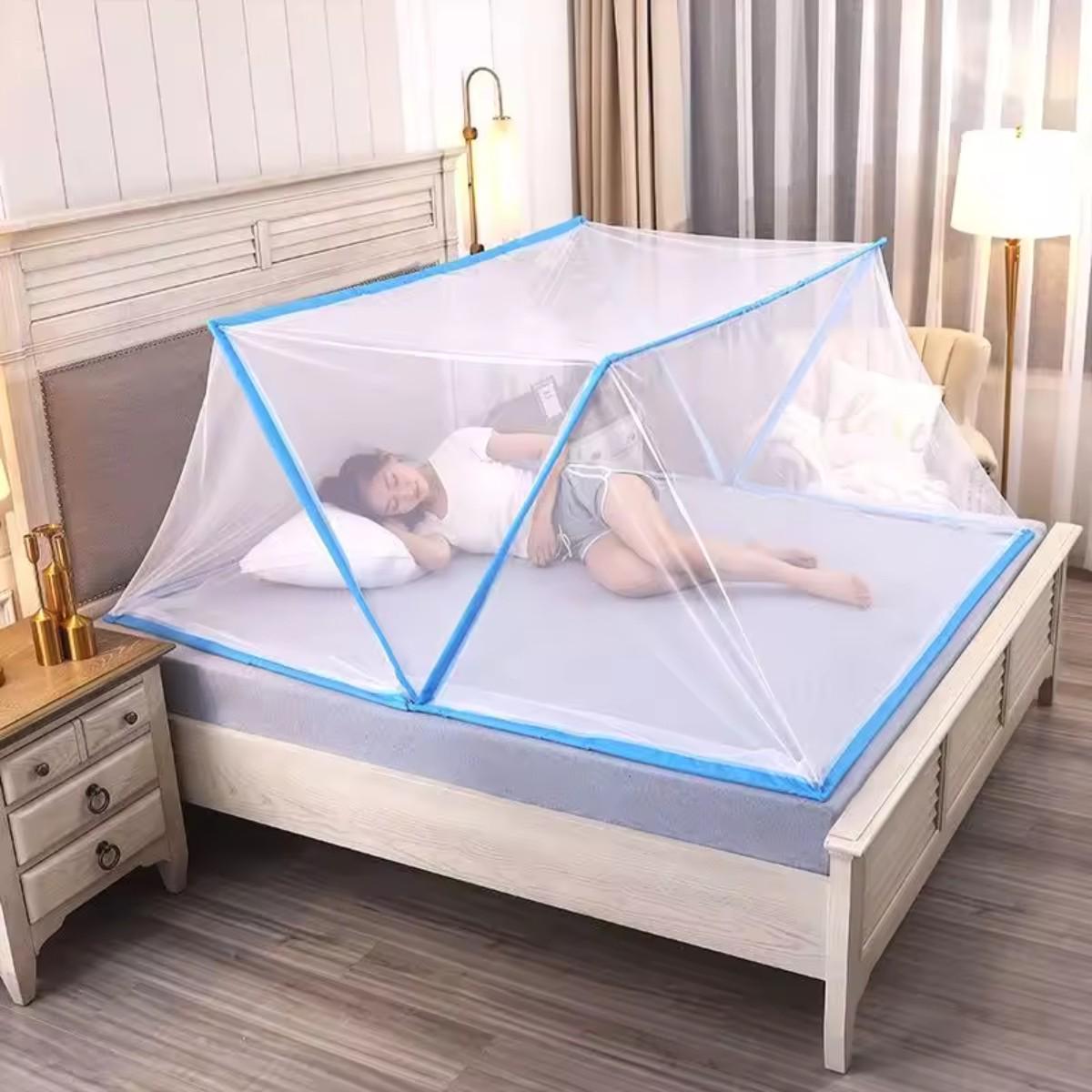 Сітка москітна Mosquito Net на ліжко складана 160х190 см - фото 4