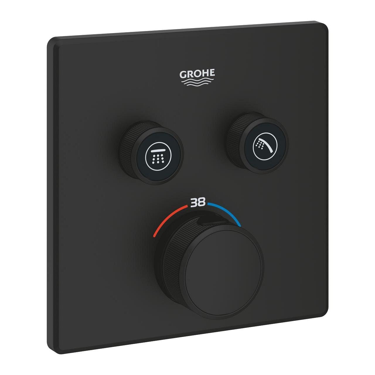 Наружная часть смесителя Grohe Grohtherm SmartControl 102166KF00 с термостатом Черный (218451)