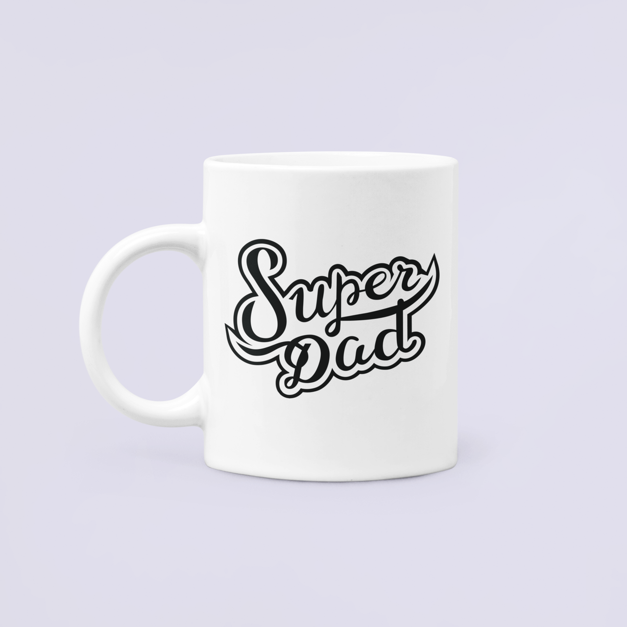 Чашка керамическая с принтом "Super dad" 330 мл Белый