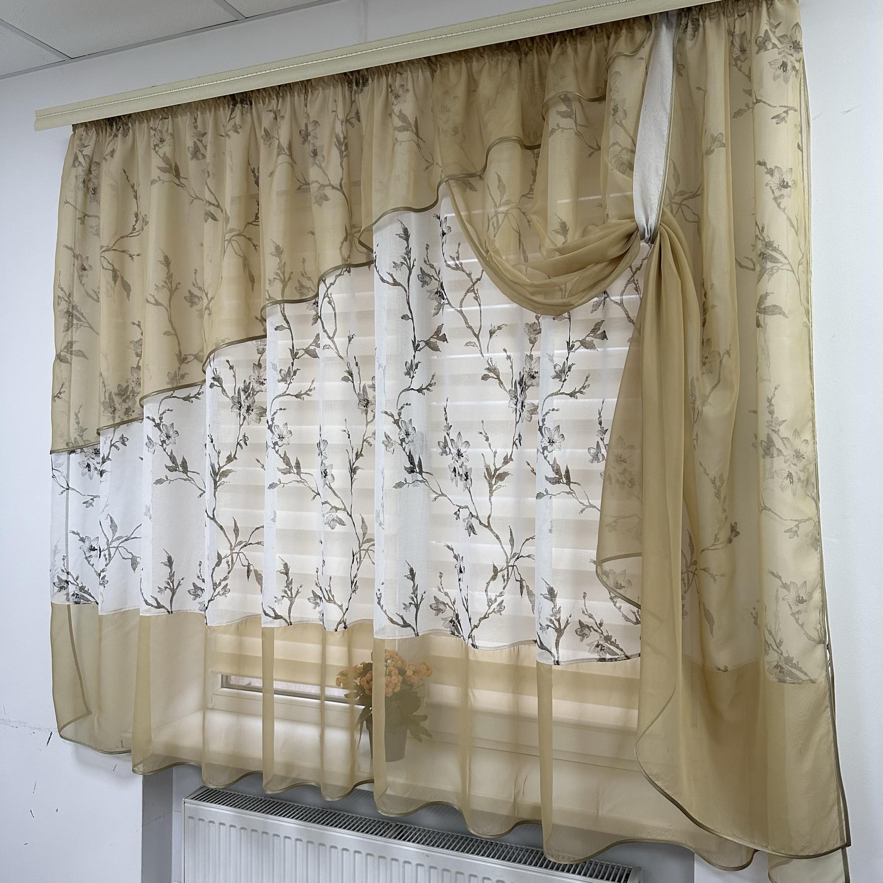 Занавеска на кухню TG Home №410 Бежевый (410-25) - фото 2