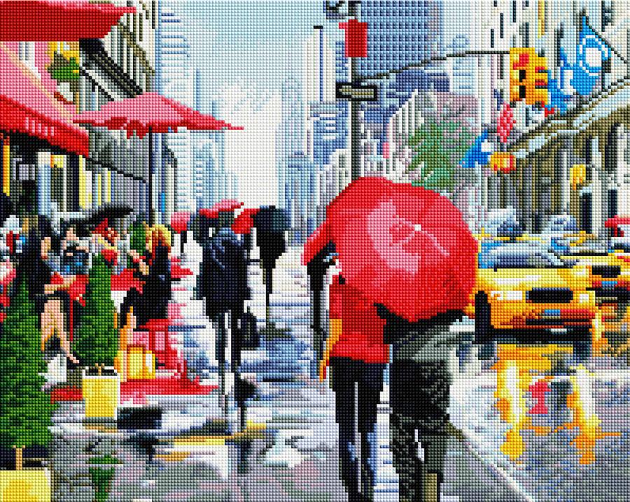 Алмазная мозаика Brushme Дождь в Нью-Йорке 40x50 см (GF1381)