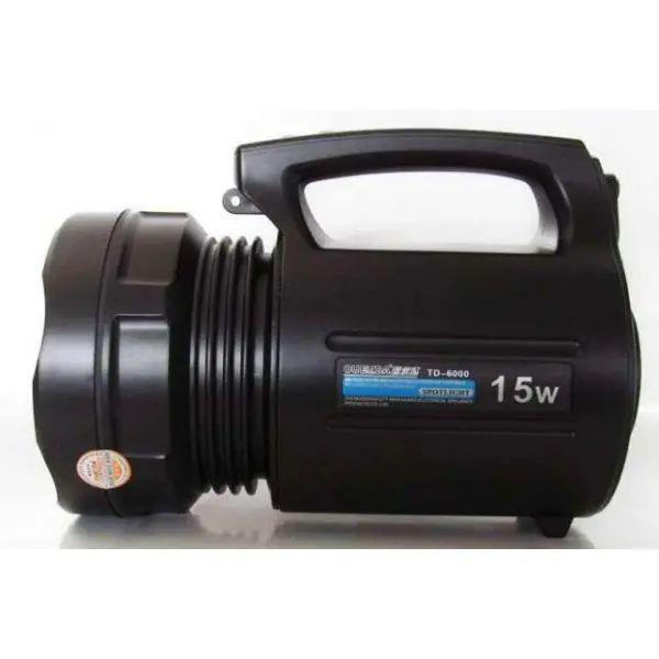 Фонарь дорожный ручной 15 W LED TD-6000 с 3 режимами работы Черный (opt-18355)