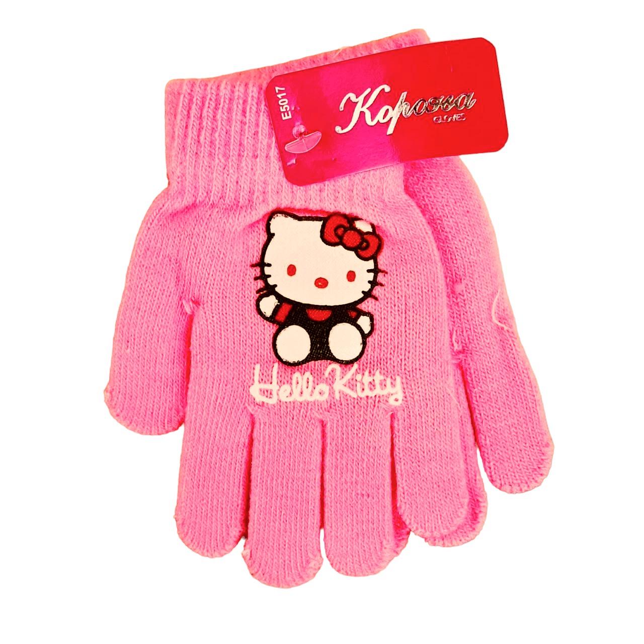 Перчатки детские с начесом Hello Kitty 5-7 года Розовый (46936)